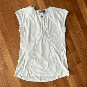 Athleta White Cap Sleeve Rash Guard